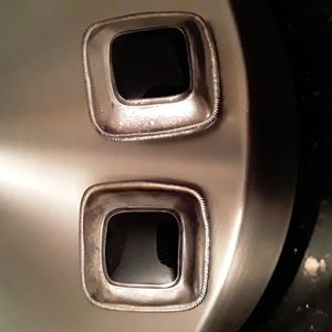 2/$30💫80s Earrings Domed Square Shape Black & Antique Matt Silver tone, pierced